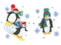 Playful Penguins 2 Embroidery Designs #312