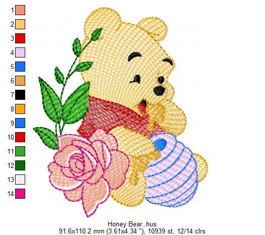 Honey Bear Free Embroidery Design