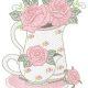 Coffe Cup Floral Free Embroidery Design
