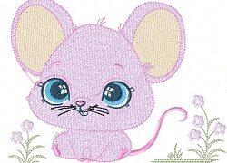 Pink Rat Cute Free Embroidery Design