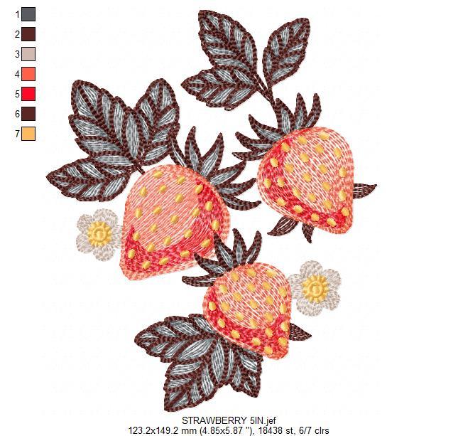 Strawberry Fruit Free Embroidery Design