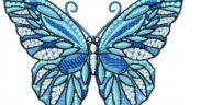 Blue Butterfly Free Embroidery Design