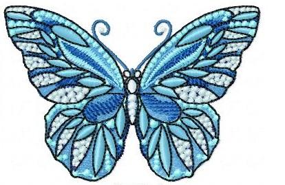 Blue Butterfly Free Embroidery Design