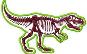 Dinossauro REX Green Outline Free Embroidery Design