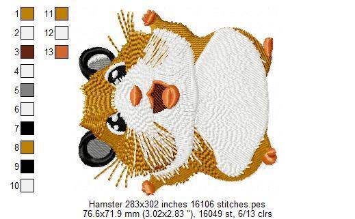 Cute Hamster Free Embroidery Design