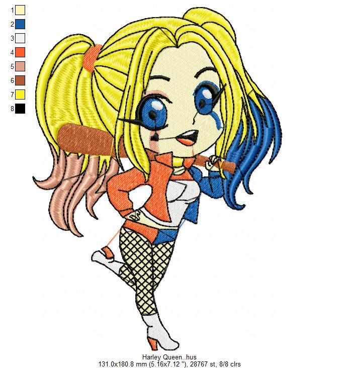 Harley Queen Free Embroidery Design
