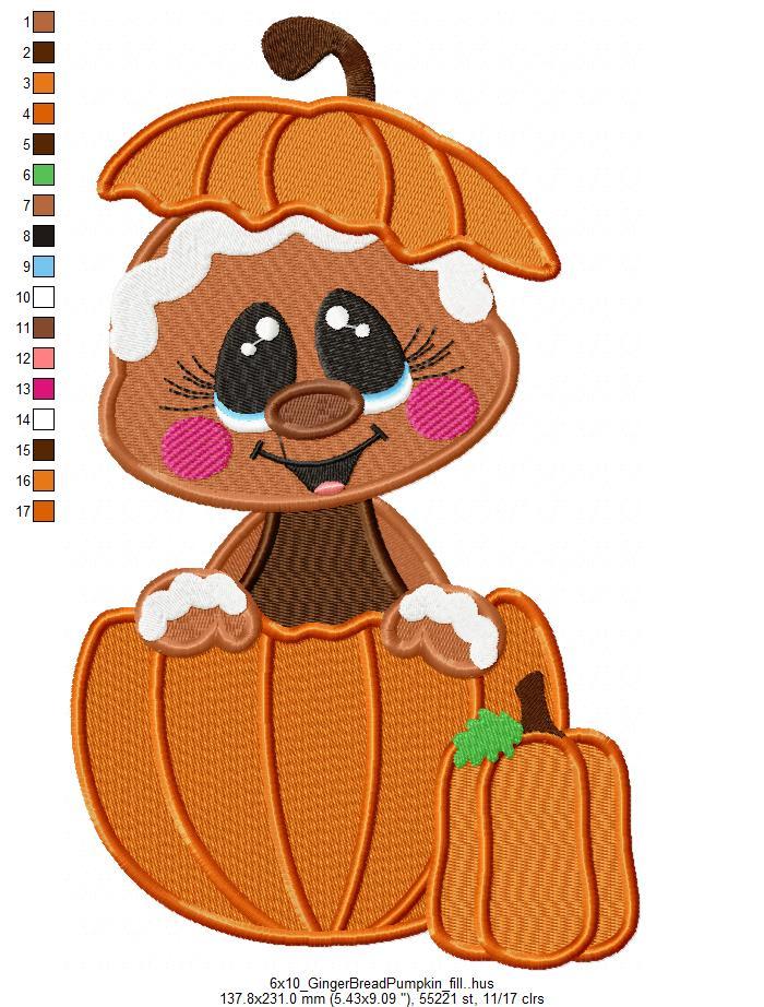 Halloween Gingerbread Cup Pumpkin Free Embroidery Design