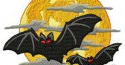 Bats Moon Free Embroidery Design