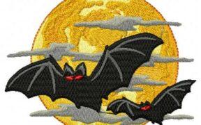 Bats Moon Free Embroidery Design