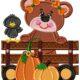 Halloween Bear Girl on Basket Free Embroidery Design