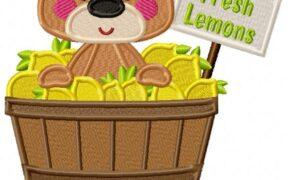 Bear Lemon Free Embroidery Design