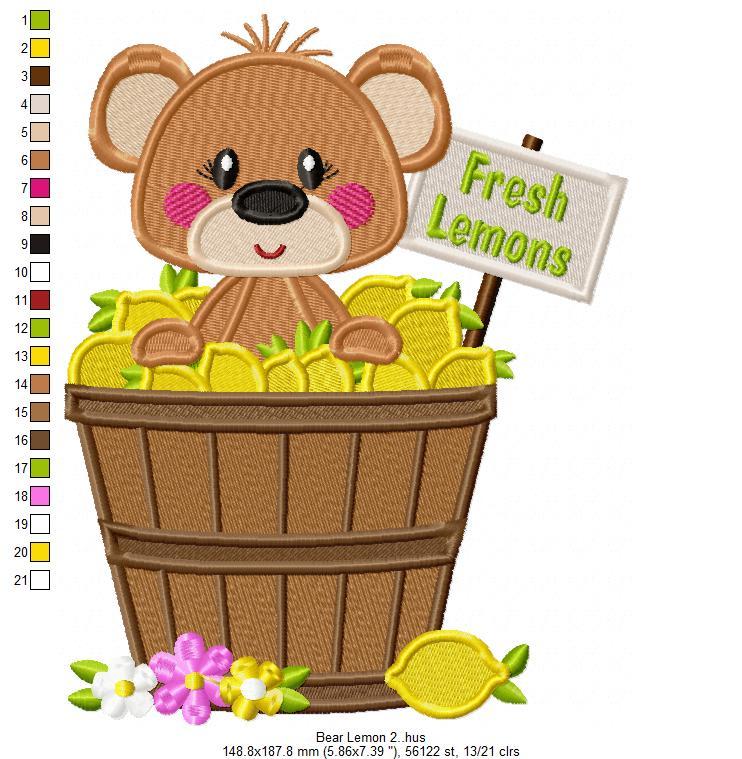 Bear Lemon Free Embroidery Design