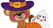 Halloween Bear Ghost Free Embroidery Design