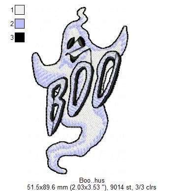 Halloween Boo Ghost Free Embroidery Design