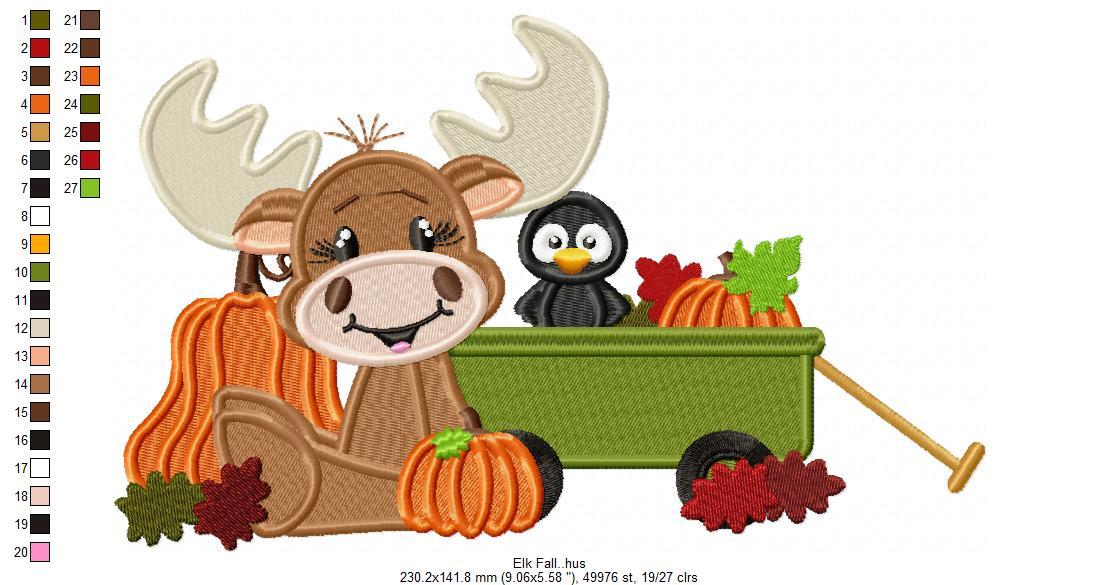 Halloween Elk Fall Free Embroidery Design