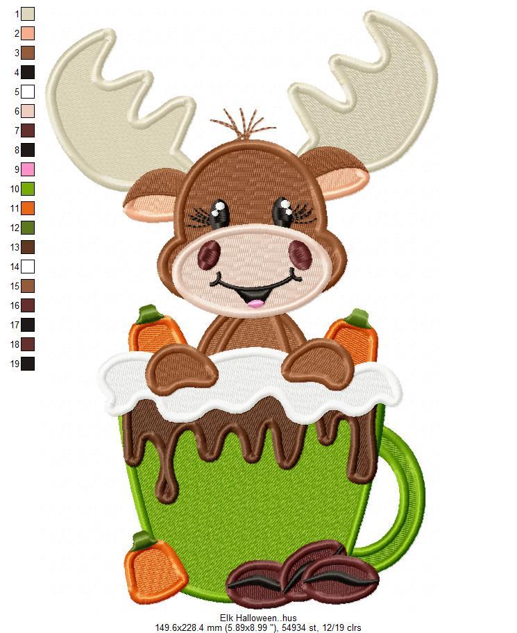 Halloween Elk Free Embroidery Design