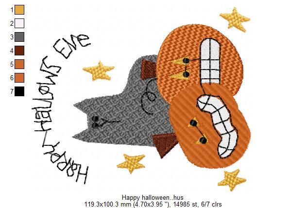 Happy Halloween Free Embroidery Design