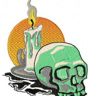 Halloween Skull Head Free Embroidery Design