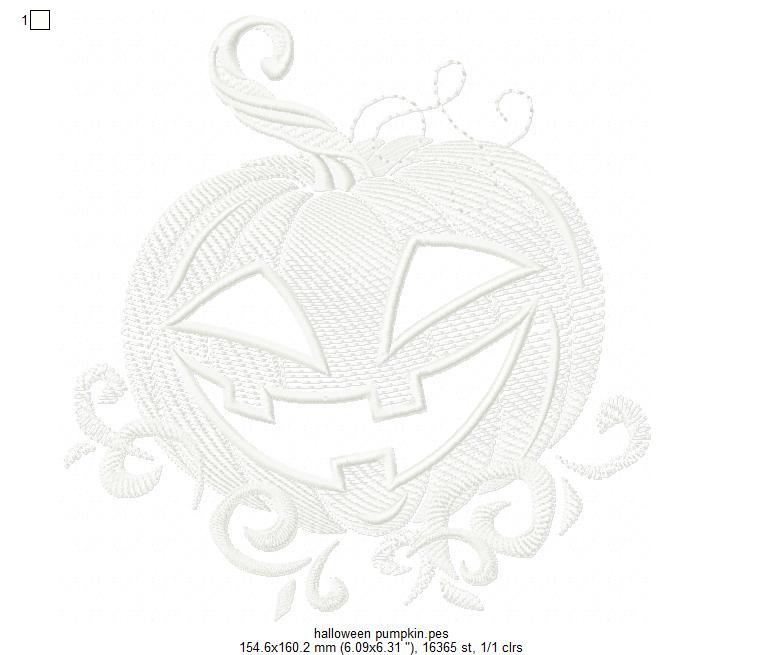 Halloween Pumpkin Face Free Embroidery Design