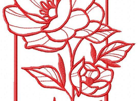 Red Flower Free Embroidery Design