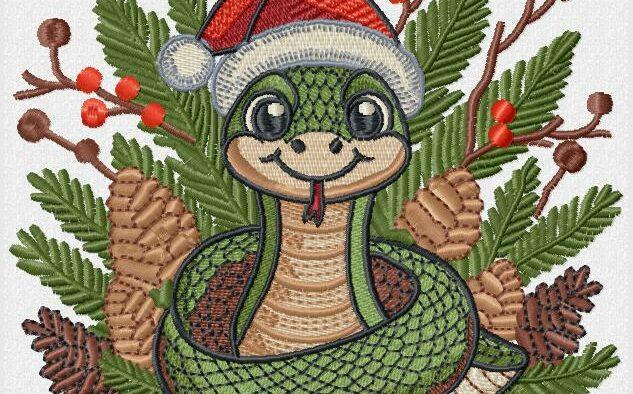 Snake Red Hat Free Embroidery Design