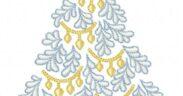 Tree Snow Star Free Embroidery Design