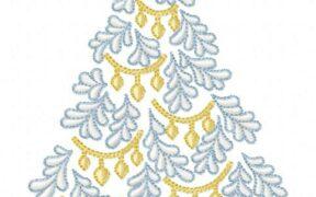 Tree Snow Star Free Embroidery Design