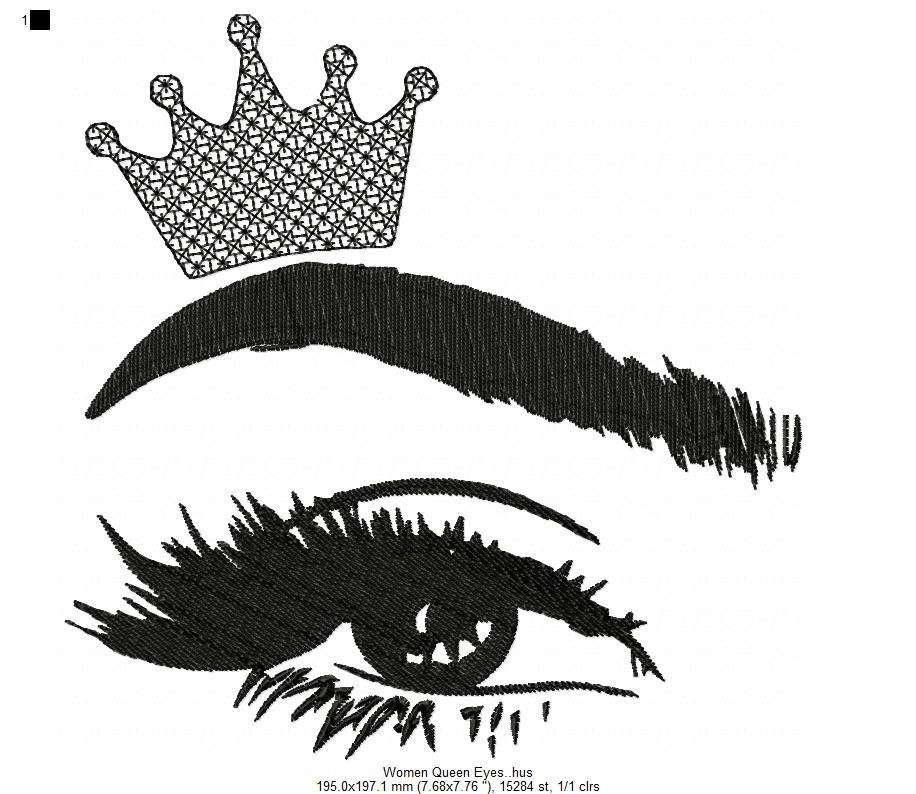 Women Queen Eyes Free Embroidery Design