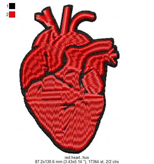 Red Heart Beating Free Embroidery Design