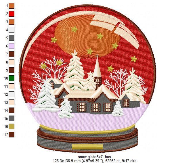 Snow Globe Free Embroidery Design