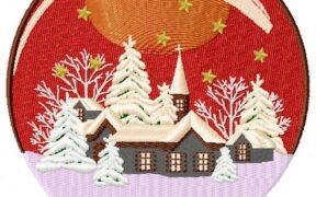 Snow Globe Free Embroidery Design