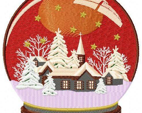 Snow Globe Free Embroidery Design