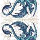 Two Blue Dragons Free Embroidery Design